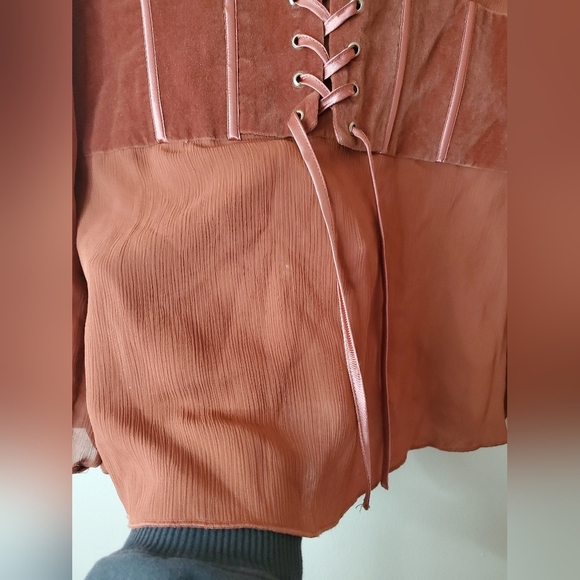 Womens Sheer Renaissance bustier Blouse Size M-L - Picture 6 of 11